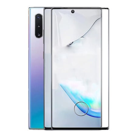 Lexroo Galaxy Note 10 Kavisli Full Yapışkanlı Cam Ekran Koruyucu - Siyah