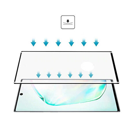 Galaxy Note 10 Plus Uyumlu Zore Kavisli Full Yapışkanlı Cam Ekran Koruyucu