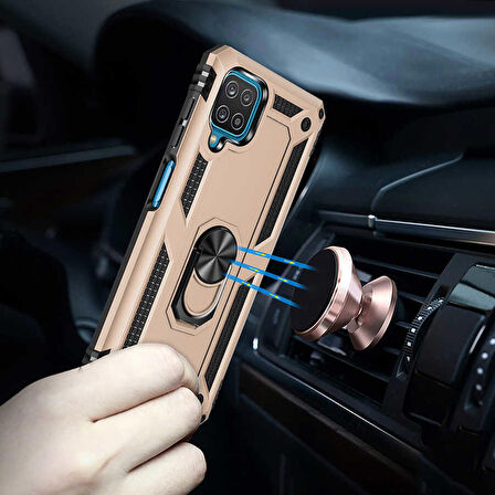 Galaxy A12 Uyumlu Zore Vega Kapak-Siyah