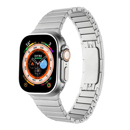Watch Ultra 49mm Kordon Uyumlu KRD-35 Metal Strap Kayış CLO- Gri