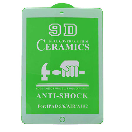 iPad 9.7 2018 (6.Nesil) Uyumlu ​TKNC Tablet Seramik Ekran Koruyucu-Beyaz