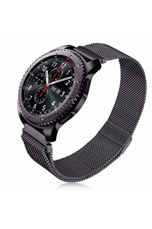 Galaxy Watch 46mm (22MM) Uyumlu Krd-12 Metal Kordon Siyah