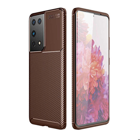 Galaxy S21 Ultra Uyumlu Zore Negro Silikon Kapak-Kahverengi