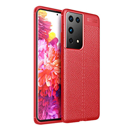 Galaxy S21 Ultra Uyumlu Zore Niss Silikon Kapak-Kırmızı