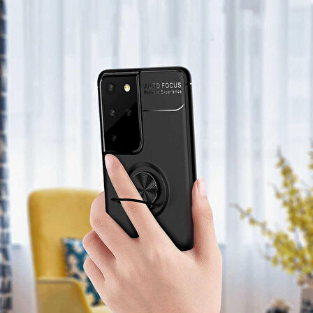 Galaxy S21 Ultra Uyumlu Zore Ravel Silikon Kapak-Siyah