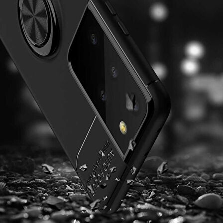 Galaxy S21 Ultra Uyumlu Zore Ravel Silikon Kapak-Siyah