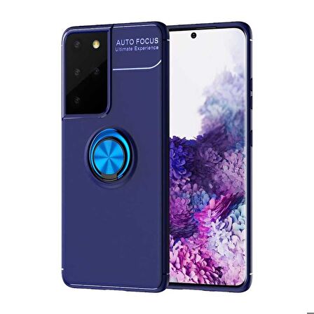 Galaxy S21 Ultra Uyumlu Zore Ravel Silikon Kapak-Mavi