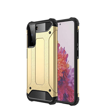 Galaxy S21 Uyumlu Zore Crash Silikon Kapak-Gold