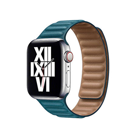 ​​​Watch 40mm Uyumlu KRD-34 Deri Zore Kordon-Açık Yeşil