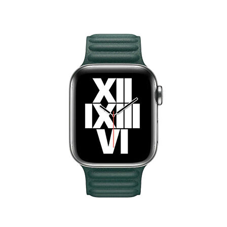 ​​​Watch 38mm Uyumlu KRD-34 Deri Zore Kordon-Koyu Yeşil