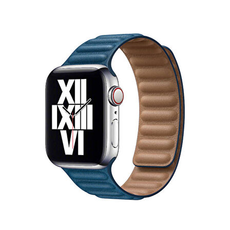 ​​​Watch 44mm Uyumlu KRD-34 Deri Zore Kordon-Gri