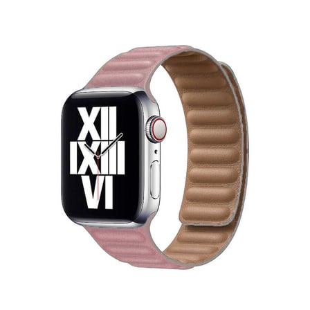​​​Watch Ultra 49mm Kordon Uyumlu KRD-34 Deri Strap Kayış MKST- Pembe