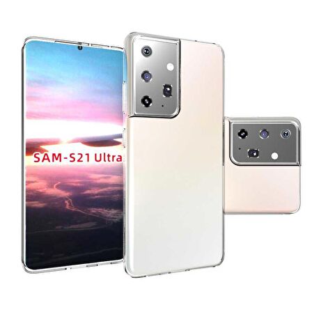 Galaxy S21 Ultra Uyumlu Zore Süper Silikon Kapak-Renksiz