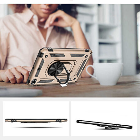 iPad Mini 4. Nesil  - Uyumlu Uyumlu ​FRMS Tablet Vega Kapak-Siyah