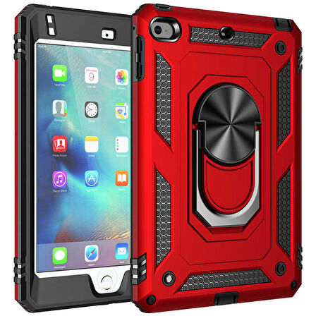 iPad Mini 5. Nesil - Uyumlu Uyumlu ​MKST Tablet Vega Kapak-Kırmızı
