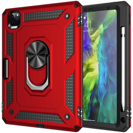 iPad Pro 3. nesil 11 inç - Uyumlu Uyumlu ​İNC Tablet Vega Kapak-Kırmızı
