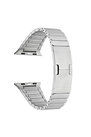 Apple Watch Ultra 49mm Kordon Uyumlu Krd-35 Metal Strap Kayış Siyah