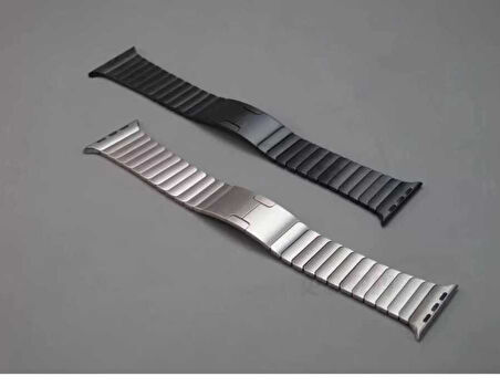 Watch Ultra 49mm Kordon Uyumlu KRD-35 Metal Strap Kayış CLO- Siyah