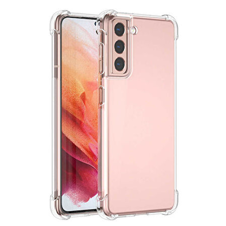 Samsung Galaxy S21 Kılıf Nitro Anti Shock Darbe Emici Köşe Korumalı Şeffaf Silikon Kapak