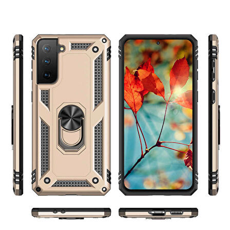 Galaxy S21 Uyumlu Zore Vega Kapak-Gold