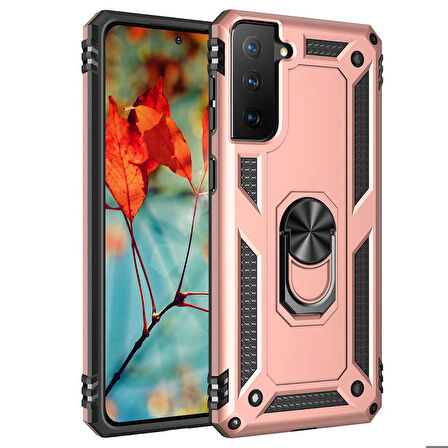 Galaxy S21 Plus Uyumlu Zore Vega Kapak-Rose Gold