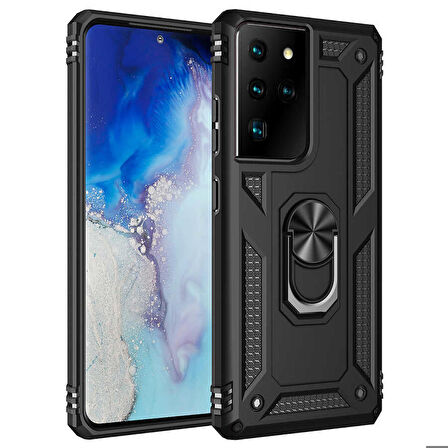 Galaxy S21 Ultra Uyumlu Zore Vega Kapak-Siyah