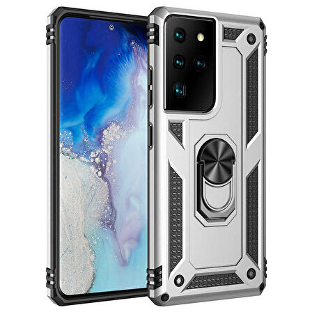 Galaxy S21 Ultra Uyumlu Zore Vega Kapak-Gri