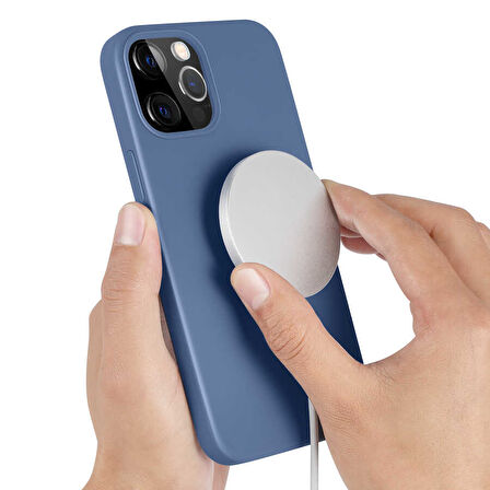 iPhone 12 Pro Uyumlu Zore Silksafe Wireless Kılıf-Açık Yeşil