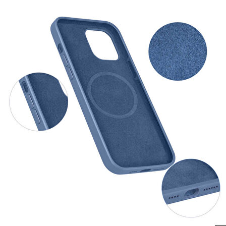 iPhone 12 Uyumlu Zore Silksafe Wireless Kapak-Açık Yeşil
