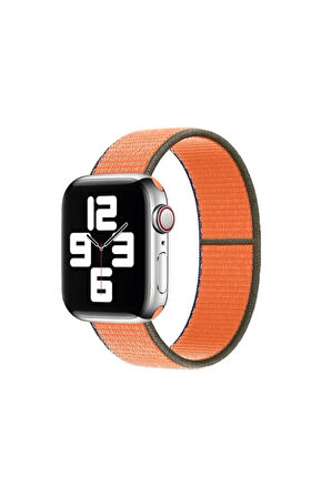 Apple Watch 44mm Uyumlu Krd-03 Hasır Kordon-70-kumquat