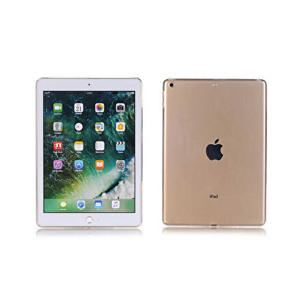 iPad 9.7 2017 (5.Nesil) - Uyumlu Uyumlu ​İNC Tablet Süper Silikon Kapak-Renksiz