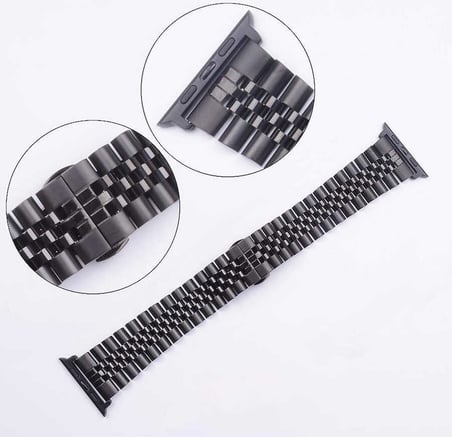Watch Ultra 49mm Kordon Uyumlu KRD-36 Metal Strap Kayış CLO- Gümüş-Gold