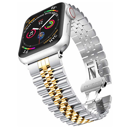 Watch 38mm Uyumlu KRD-36 Metal Zore Kordon-Gümüş-Rosegold