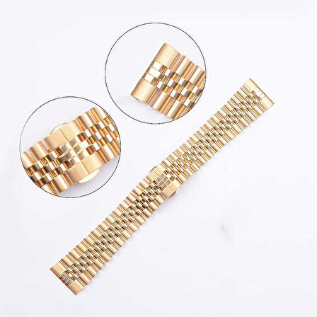 Huawei GT2 42mm Uyumlu KRD-36 20mm Metal Zore Kordon-Gümüş-Rosegold