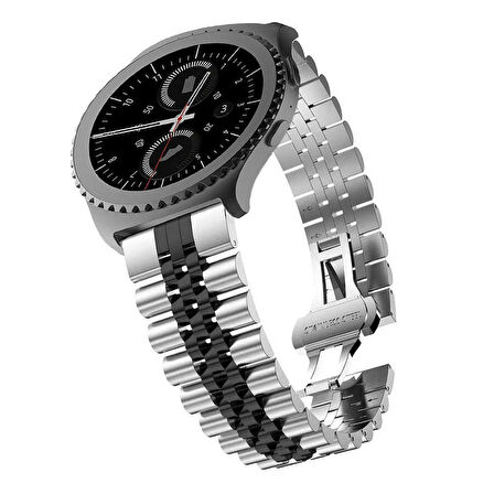 Gear S2 Uyumlu KRD-36 20mm Metal Zore Kordon-Gümüş