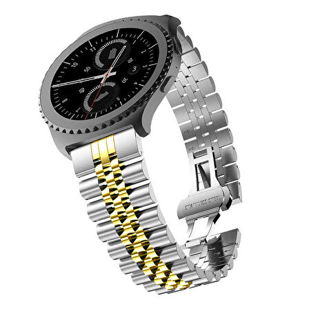 Xiaomi Amazfit Pace Uyumlu KRD-36 22mm Metal Zore Kordon-Lacivert