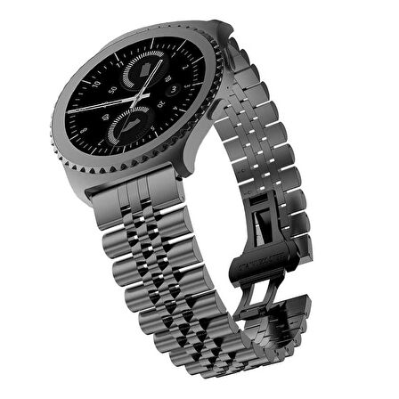 Galaxy Watch 46mm Uyumlu KRD-36 22mm Metal Zore Kordon-Gümüş-Gold