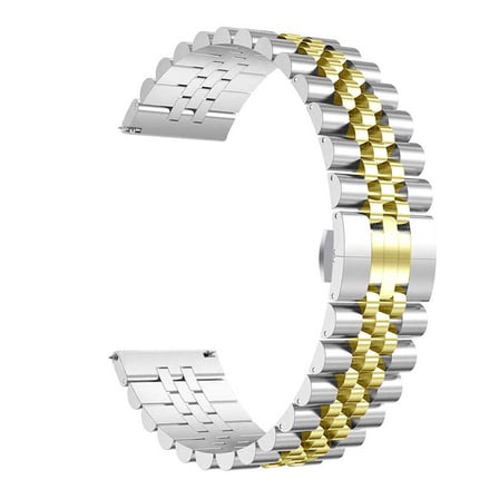 Huawei GT2 46mm Uyumlu KRD-36 22mm Metal Zore Kordon-Gümüş-Gold