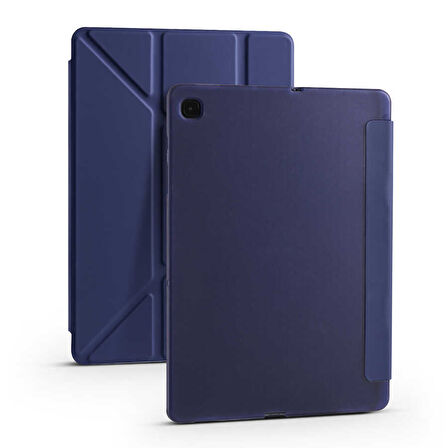 Samsung Galaxy Tab A7 10.4 T500 2020 Kılıf Tri Folding Kalem Bölmeli Standlı Kılıf