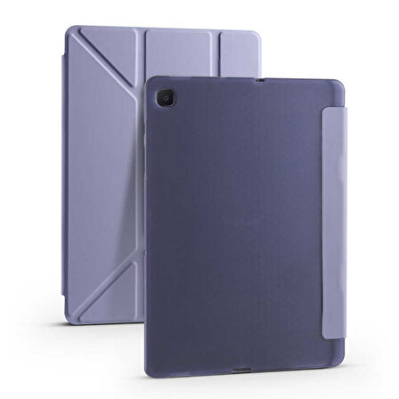 Samsung Galaxy Tab A7 10.4 T500 2020 Kılıf Tri Folding Kalem Bölmeli Standlı Kılıf