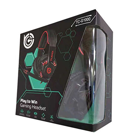 ​FRMS TC-1000 Oyuncu Kulaklığı 3.5mm-Siyah-Kırmızı