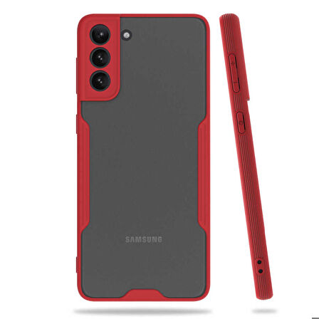 Galaxy S21 Uyumlu Zore Parfe Kapak-Kırmızı