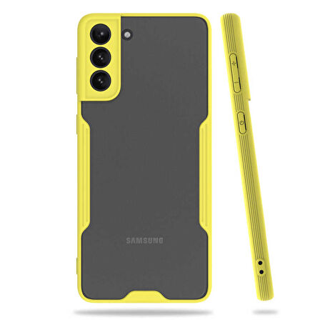 Galaxy S21 Uyumlu Zore Parfe Kapak-Sarı