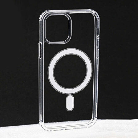 iPhone 11 Pro Max Uyumlu Zore Tacsafe Wireless Kılıf-Renksiz