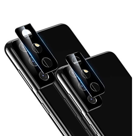 Galaxy S21 Plus Uyumlu Zore Kamera Koruyucu Cam Filmi-Siyah