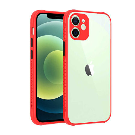 iPhone 12 Uyumlu ​​ Kaff Kılıf-Kırmızı