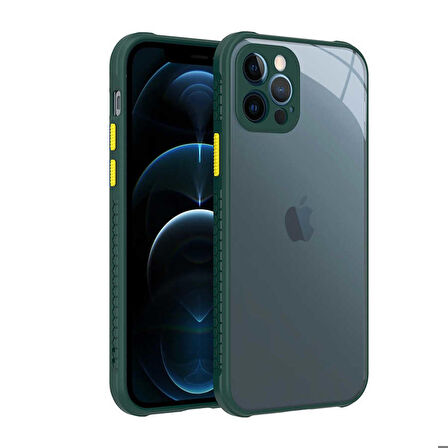 iPhone 12 Pro Uyumlu ​​Zore Kaff Kapak-Koyu Yeşil