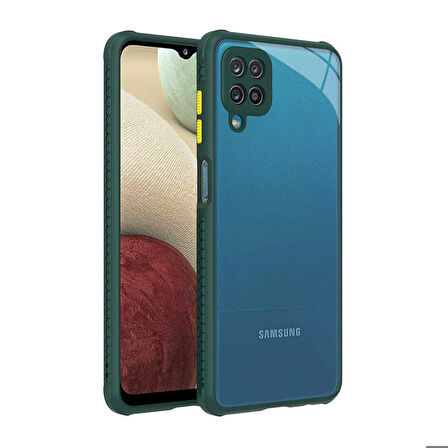 Galaxy A12 Uyumlu ​​Zore Kaff Kapak-Koyu Yeşil