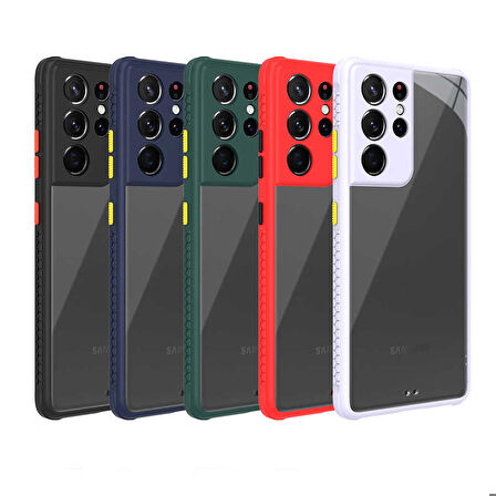 Galaxy S21 Ultra Uyumlu ​​Zore Kaff Kapak-Kırmızı
