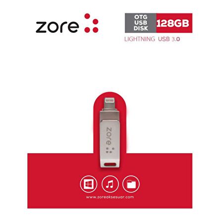 Zore 3.0 Lightning Metal OTG 128 GB